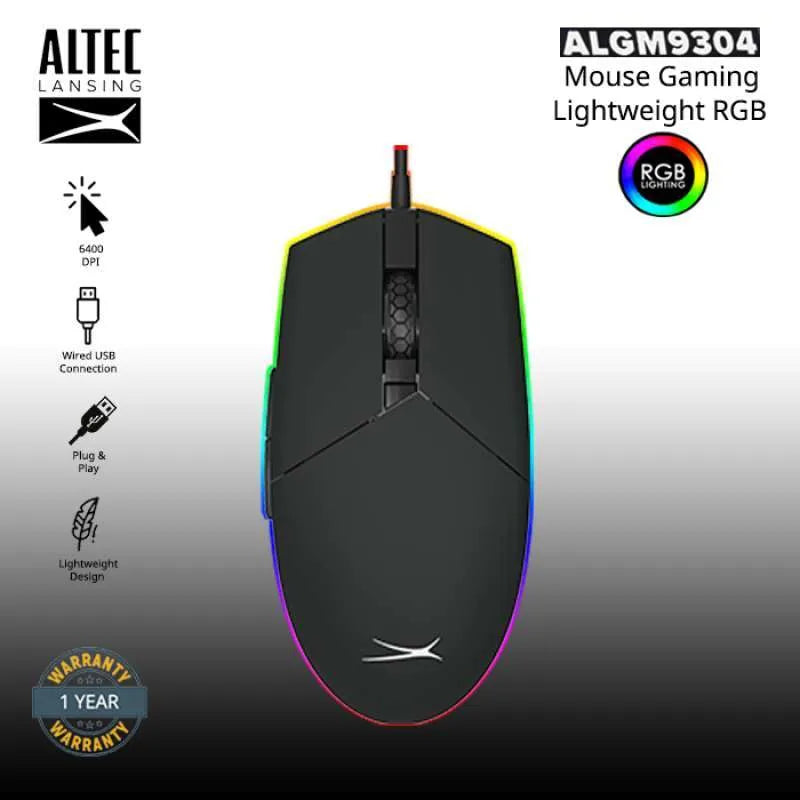 ALTEC LANSiNG ALGM-9304 USB RGB GAMiNG MOUSE WIRED 6400DPI