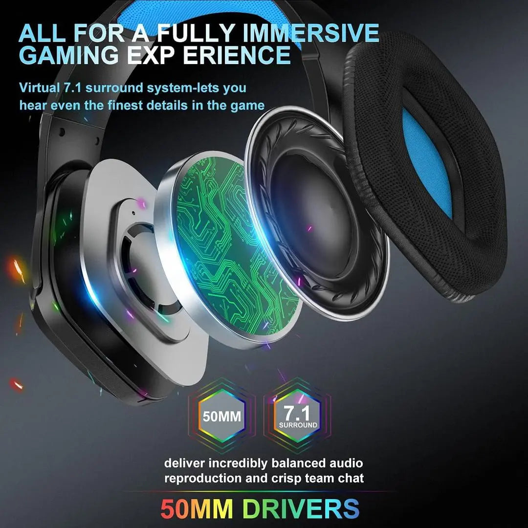 L1 Gaming Headset with Mic for PC, PS4, Xbox, Laptop – 7.1 Surround Sound, Noise Cancellation CrossTech