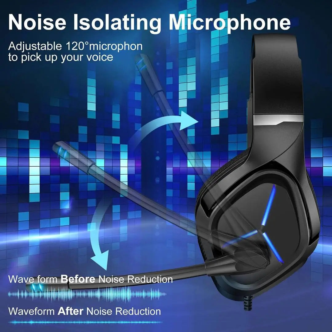 L1 Gaming Headset with Mic for PC, PS4, Xbox, Laptop – 7.1 Surround Sound, Noise Cancellation CrossTech