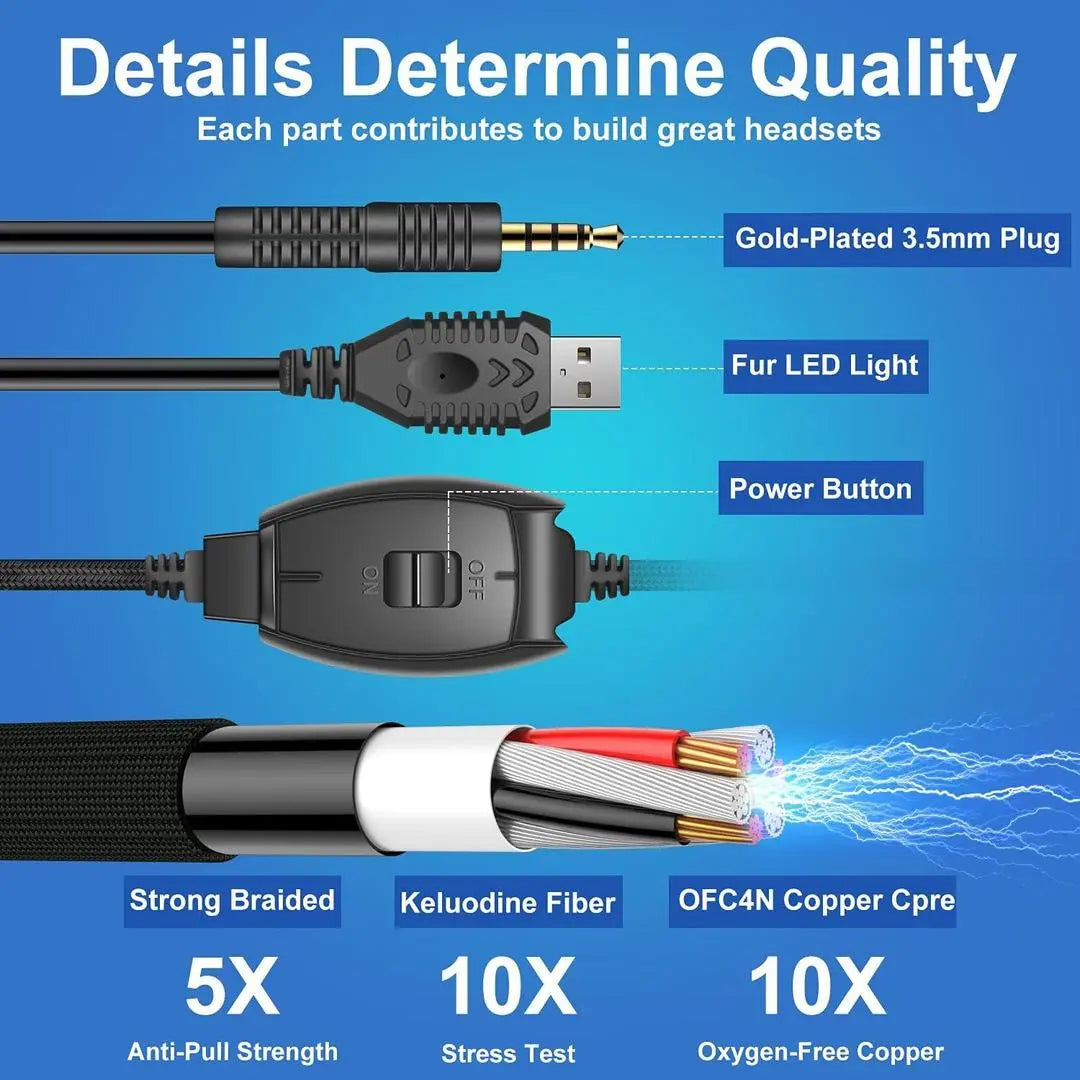 L1 Gaming Headset with Mic for PC, PS4, Xbox, Laptop – 7.1 Surround Sound, Noise Cancellation CrossTech