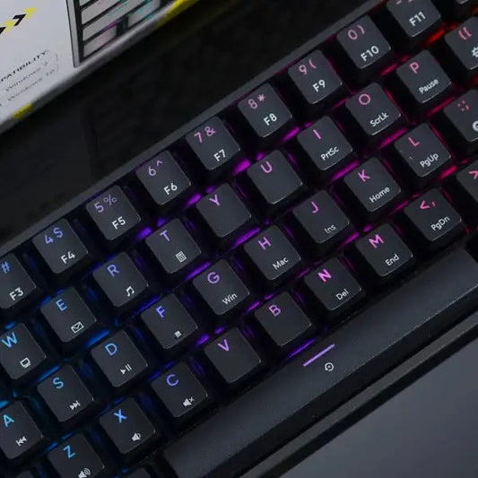 AK61 60% Mechanical Gaming Keyboard – RGB Backlit, Blue Switches Hot-Swap Design | US Layout, Black CrossTech